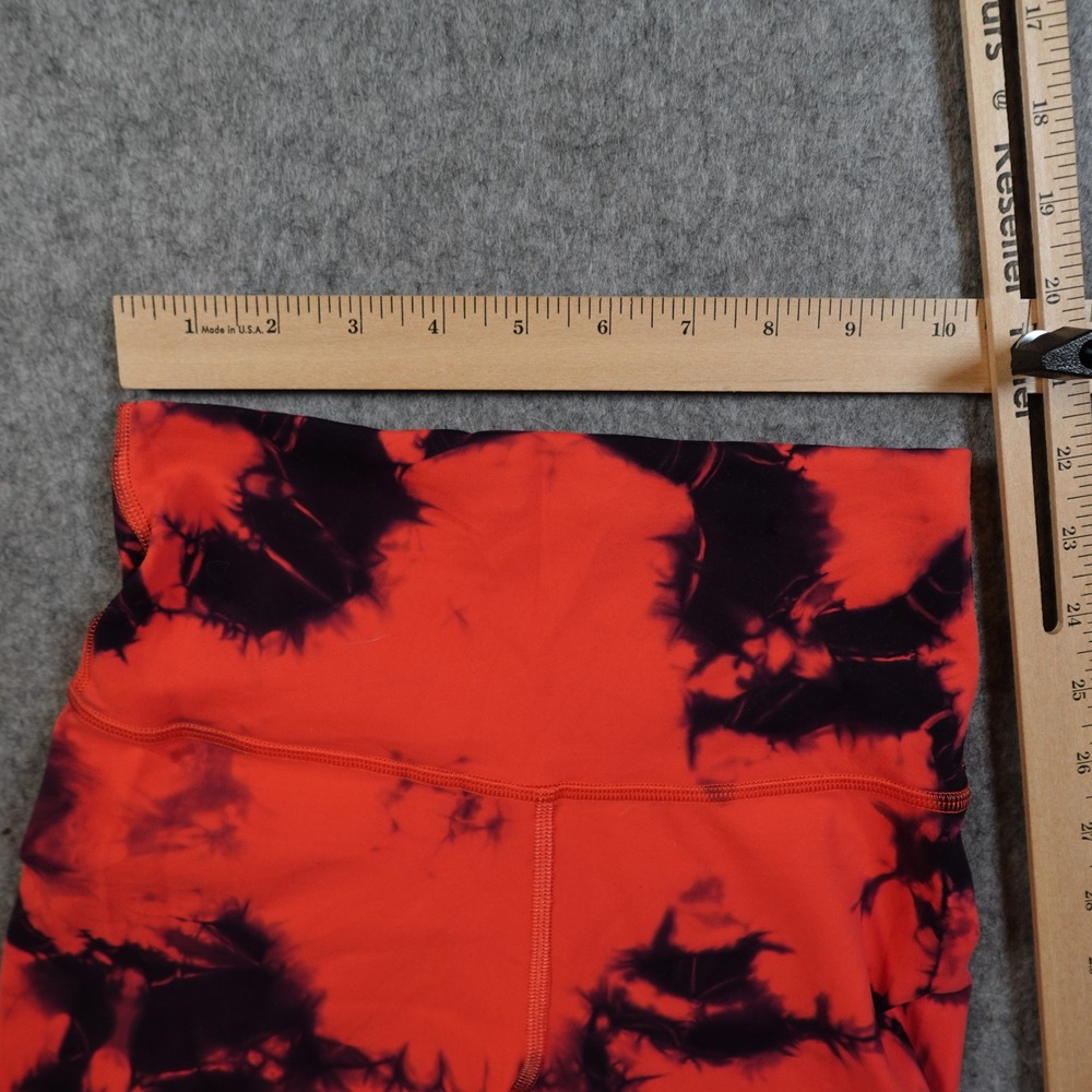 Lululemon Leggings Womens 4 Wunder Train High Rise 25" Tie Dye Red Black Yoga - Picture 5 of 8